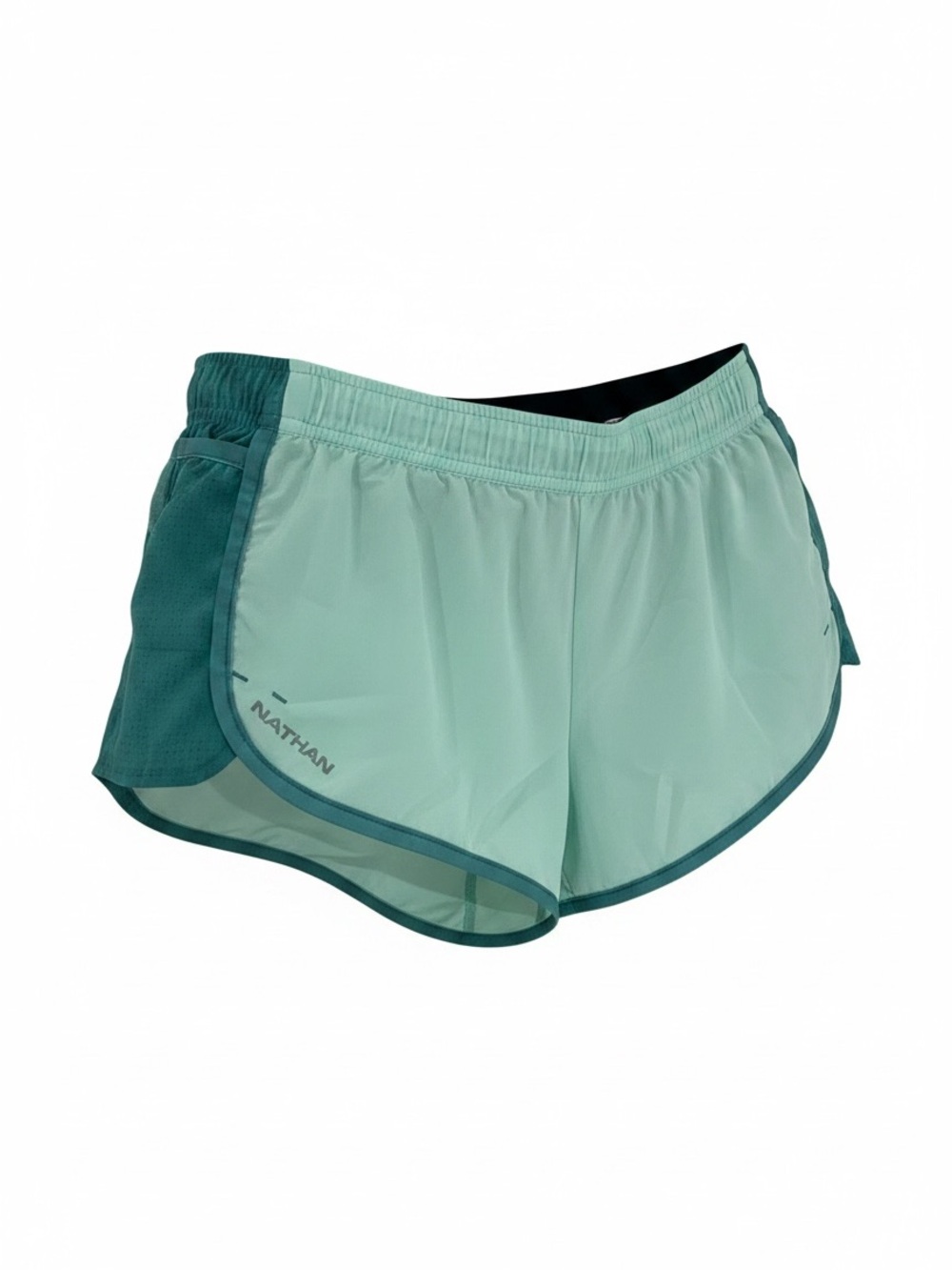 Nathan Essential Lined Running Shorts Mint Green & Teal Blue Size Small